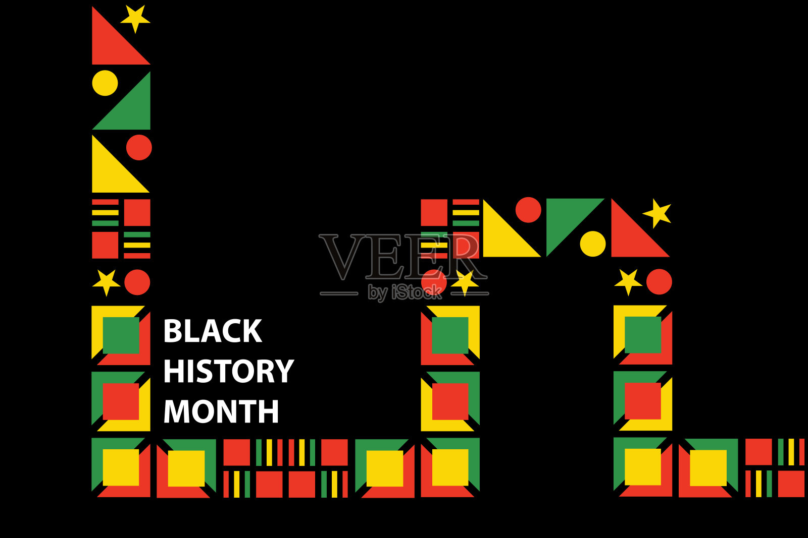 黑人历史月社交媒体帖子。庆祝黑人历史月。插画图片素材