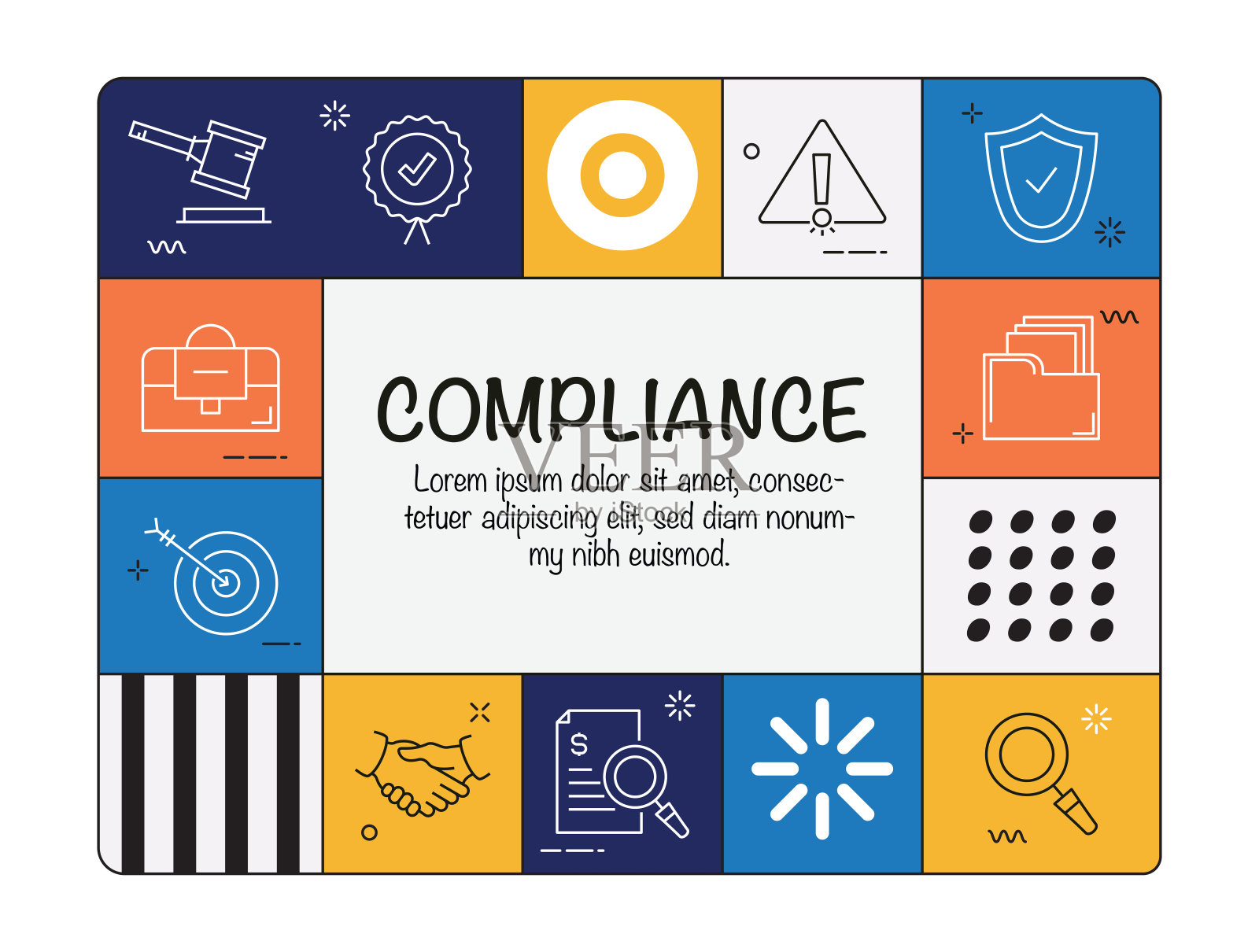 宣传单，宣传册概念，封面设计。丰富多彩的设计，可用于许多领域。插画图片素材