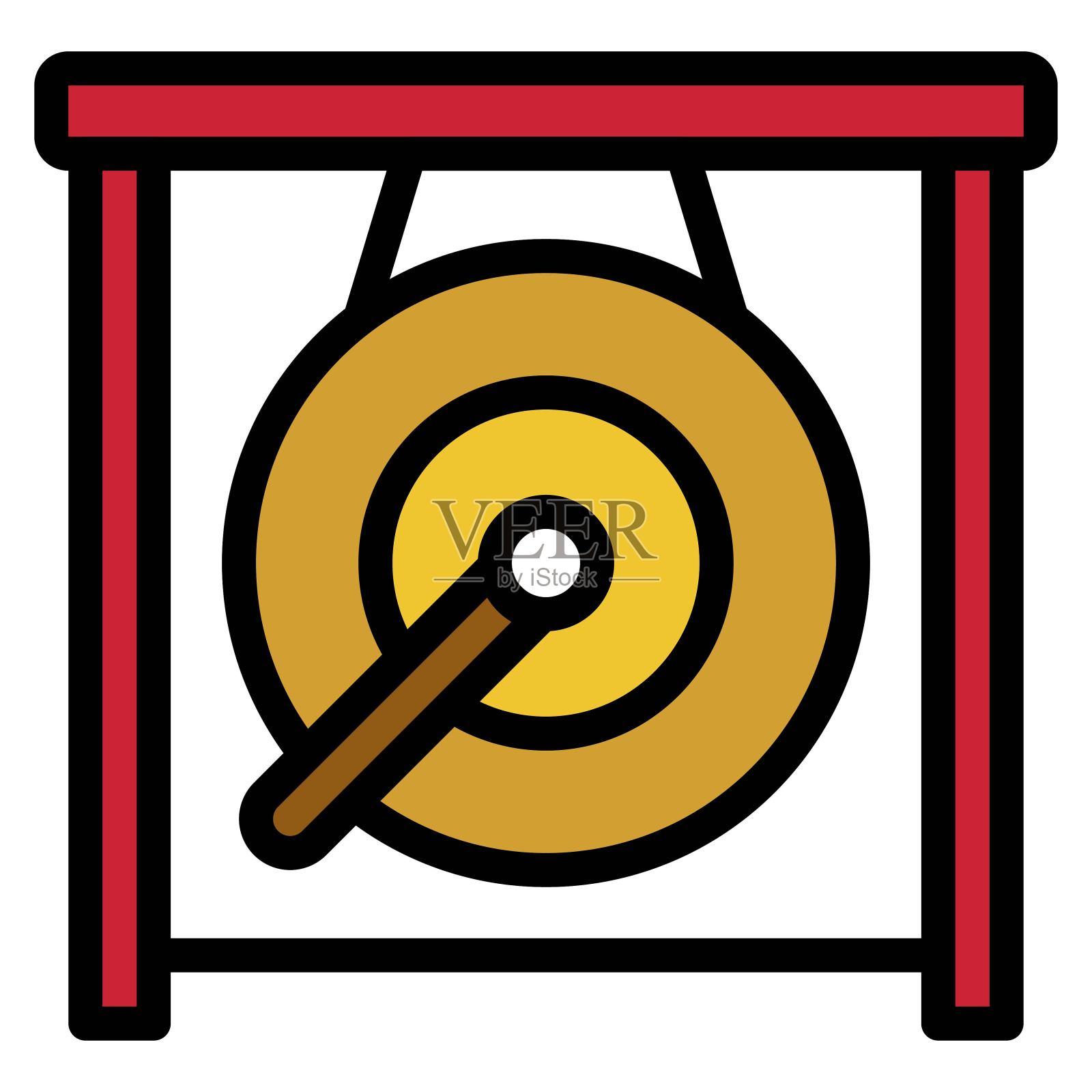 龚图标，中国新年矢量插图插画图片素材