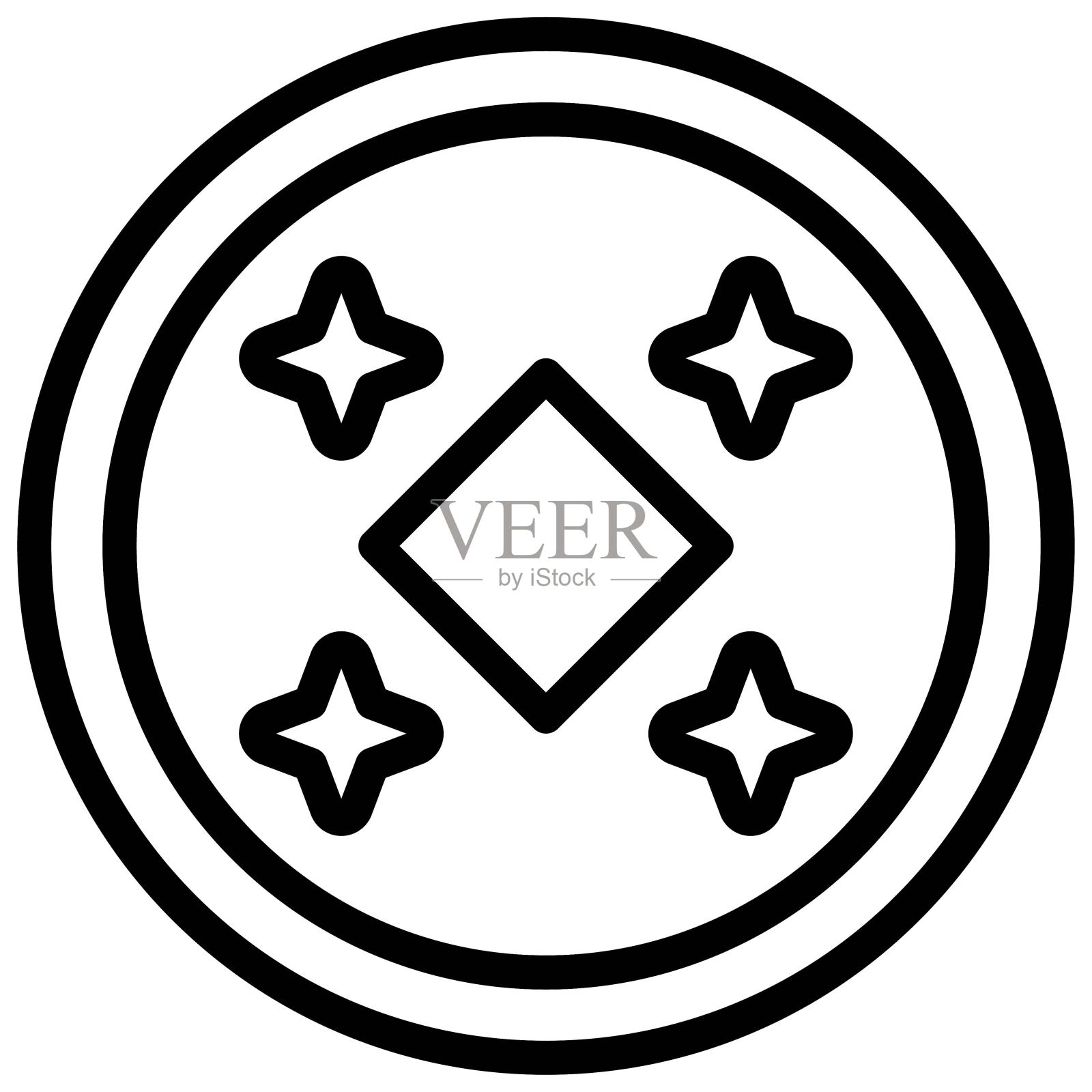 中国钱币图标，中国新年矢量插图插画图片素材