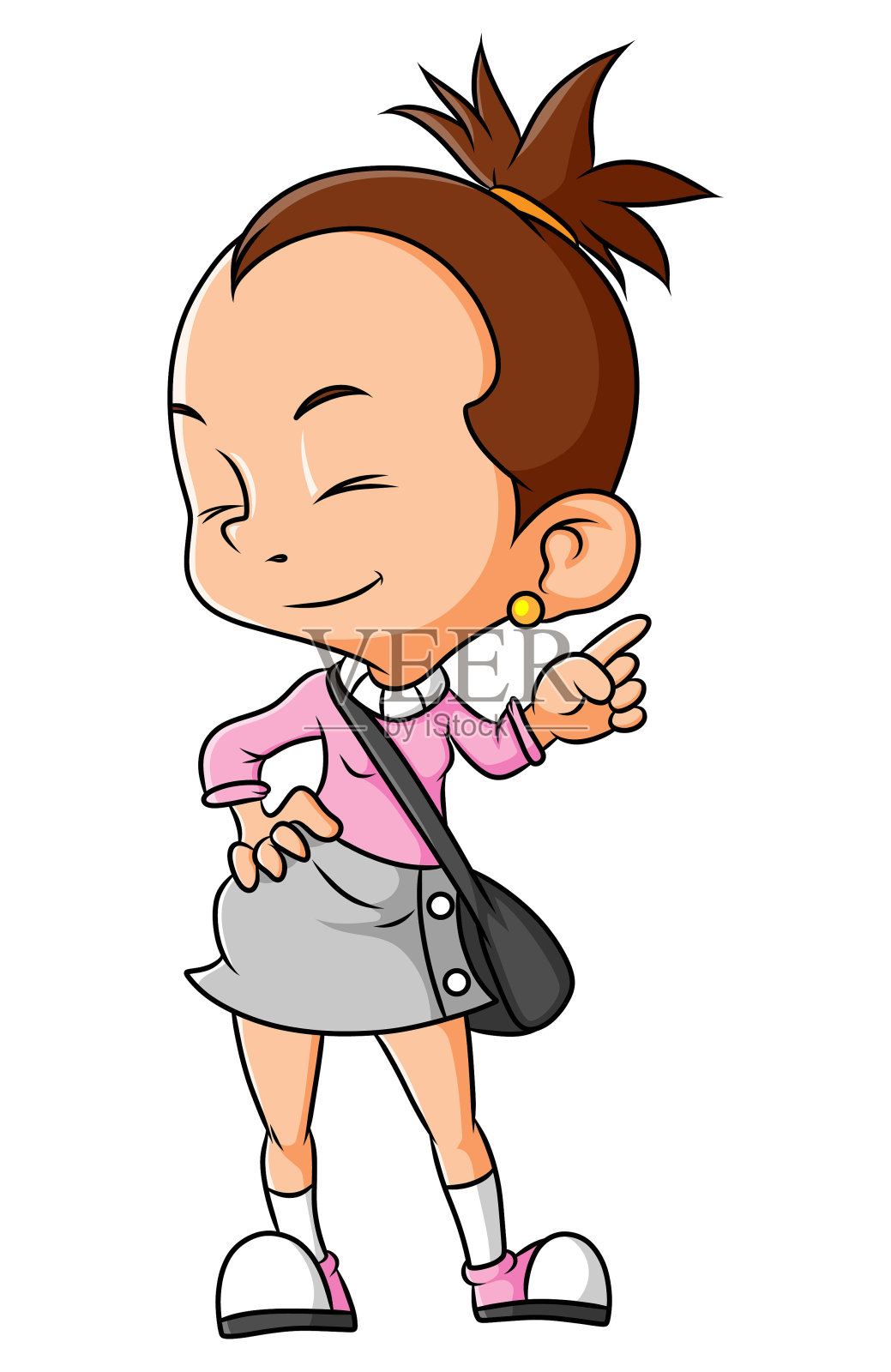 那个小女孩在指指点点设计元素图片