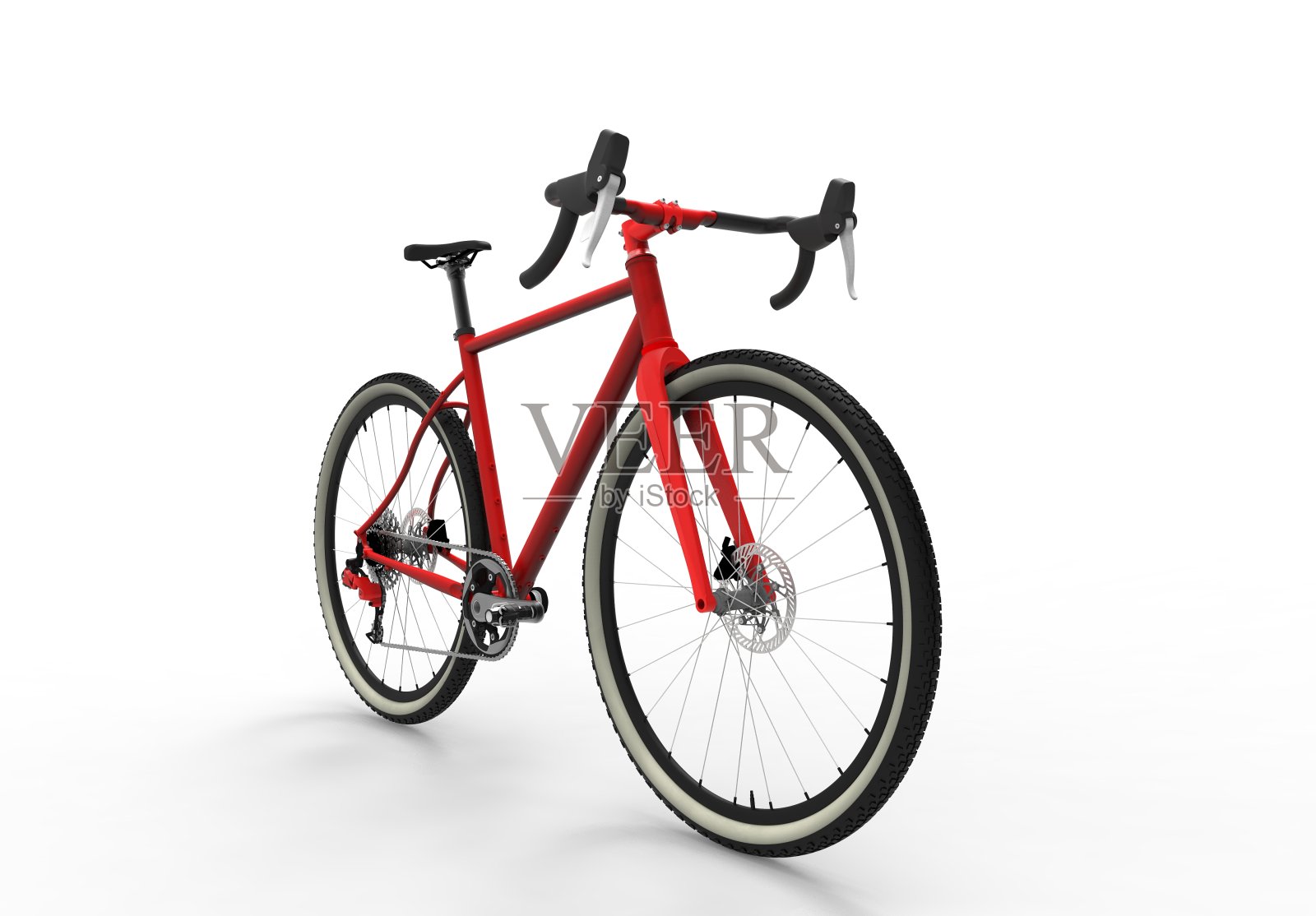 现代高速红色运动比赛自行车的3D插图照片摄影图片