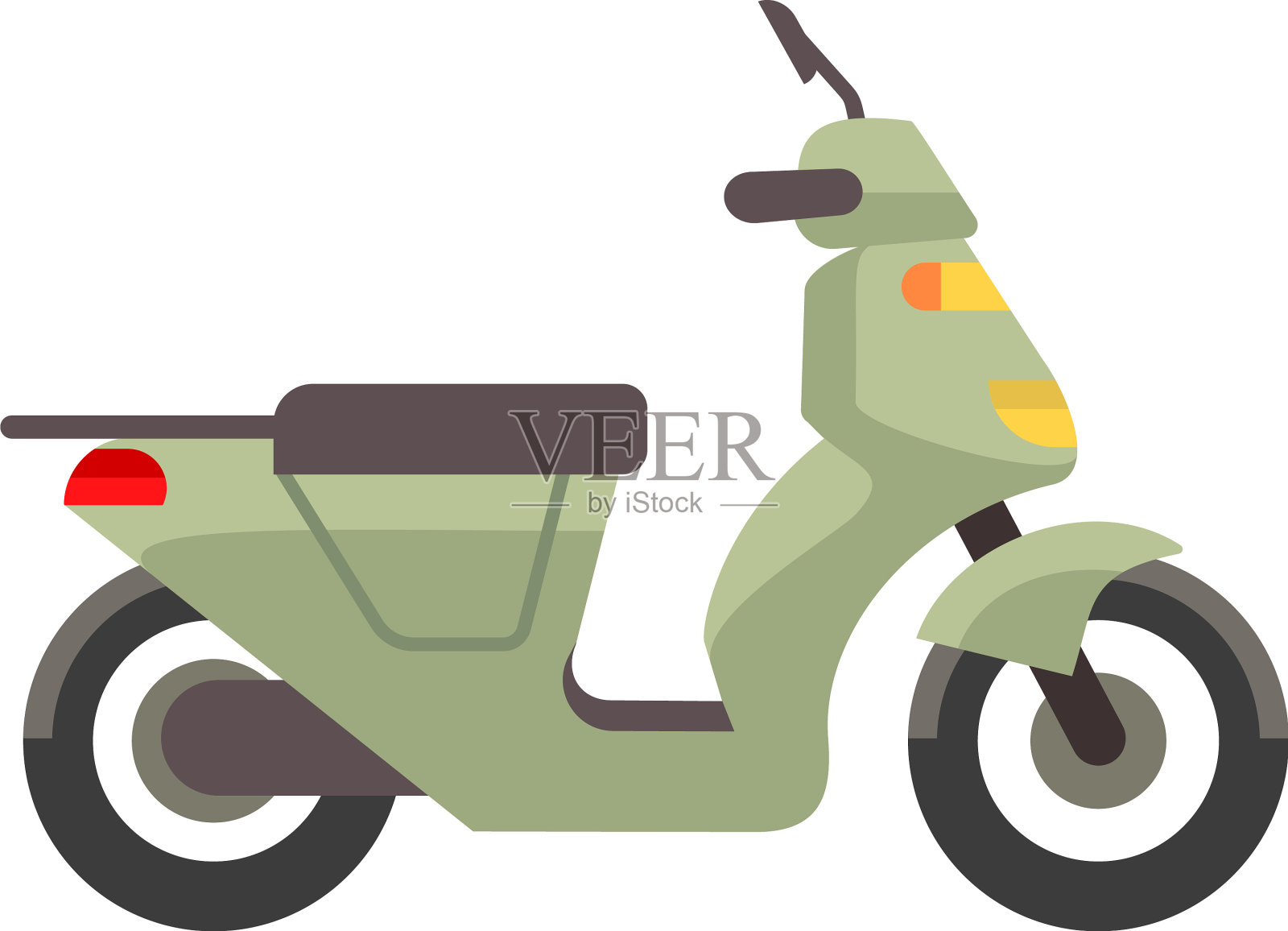 绿色踏板车侧视图助力车图标设计元素图片