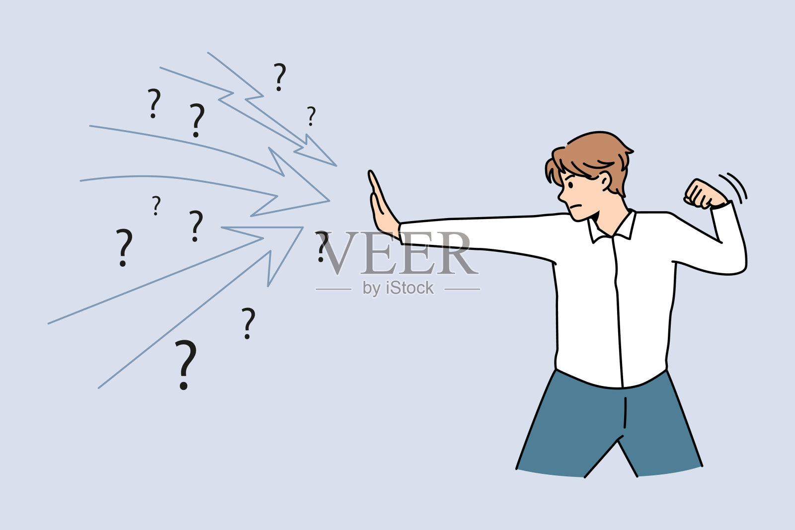 商业挑战与防御的理念插画图片素材