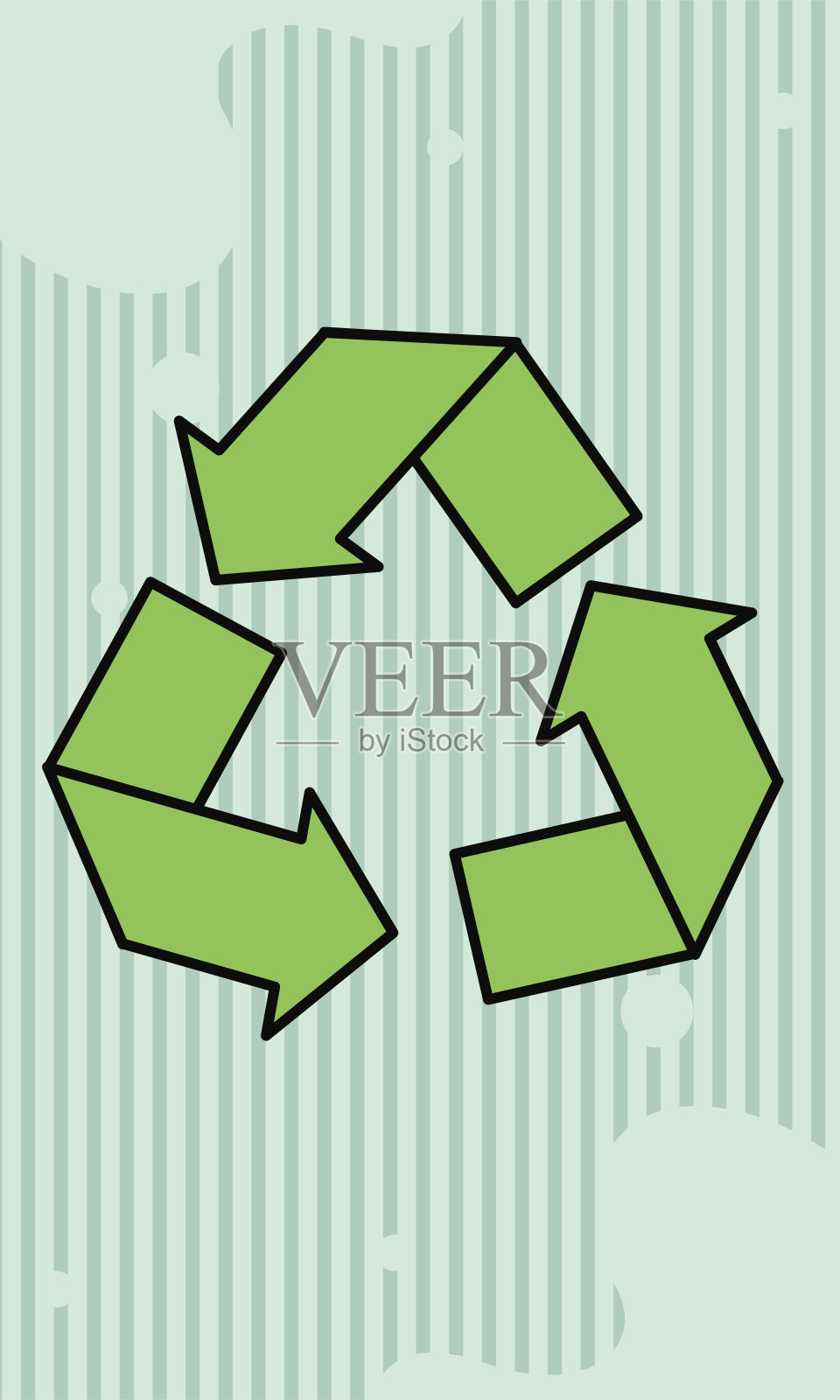 绿色回收箭插画图片素材