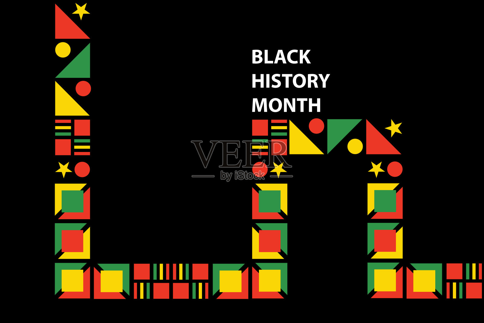 黑人历史月社交媒体帖子。庆祝黑人历史月。插画图片素材