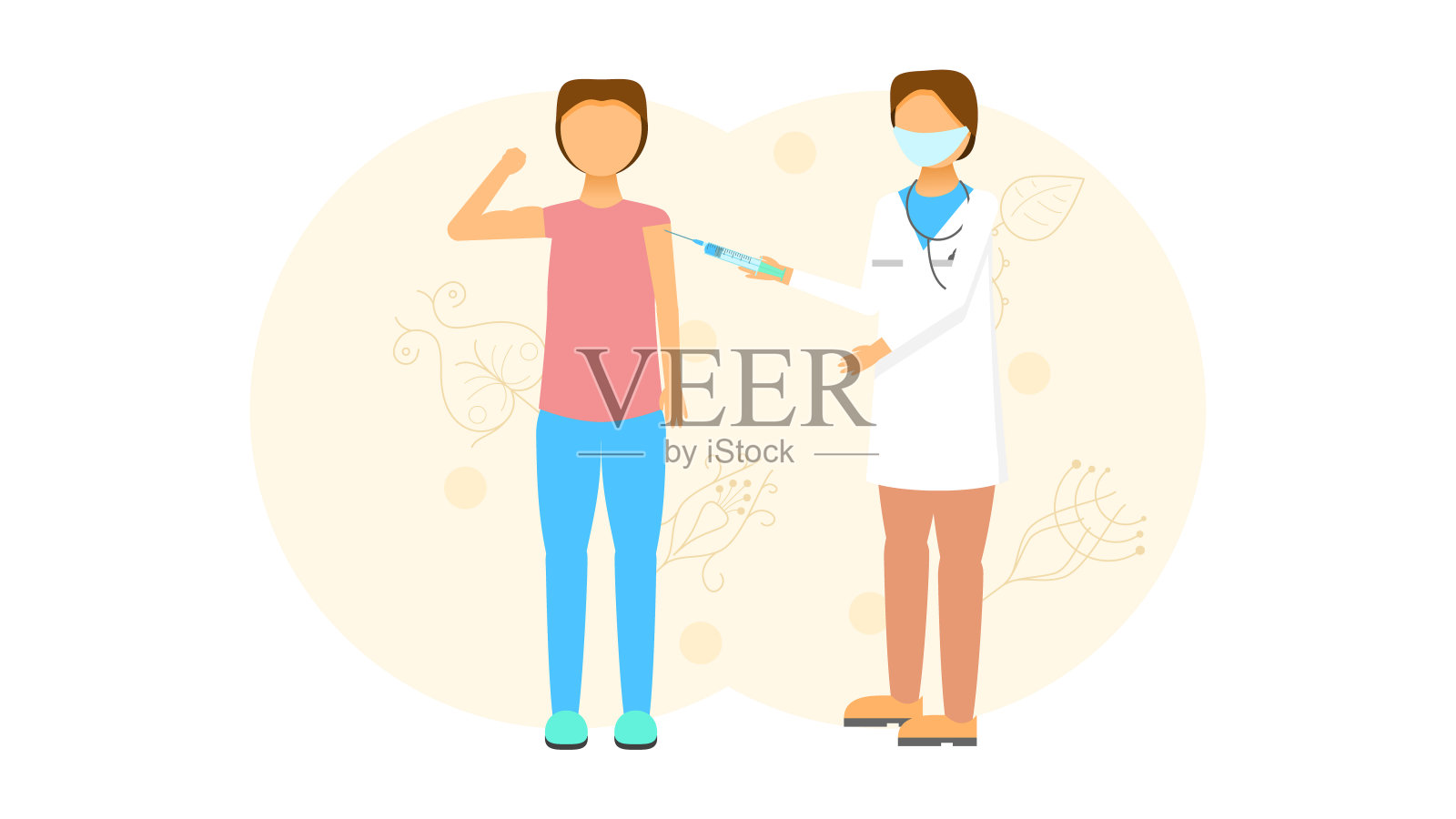 摘要:扁平的医生接种人卡通人物概念插图矢量设计风格冠状病毒COVID-19大规模疫苗接种保健流行插画图片素材