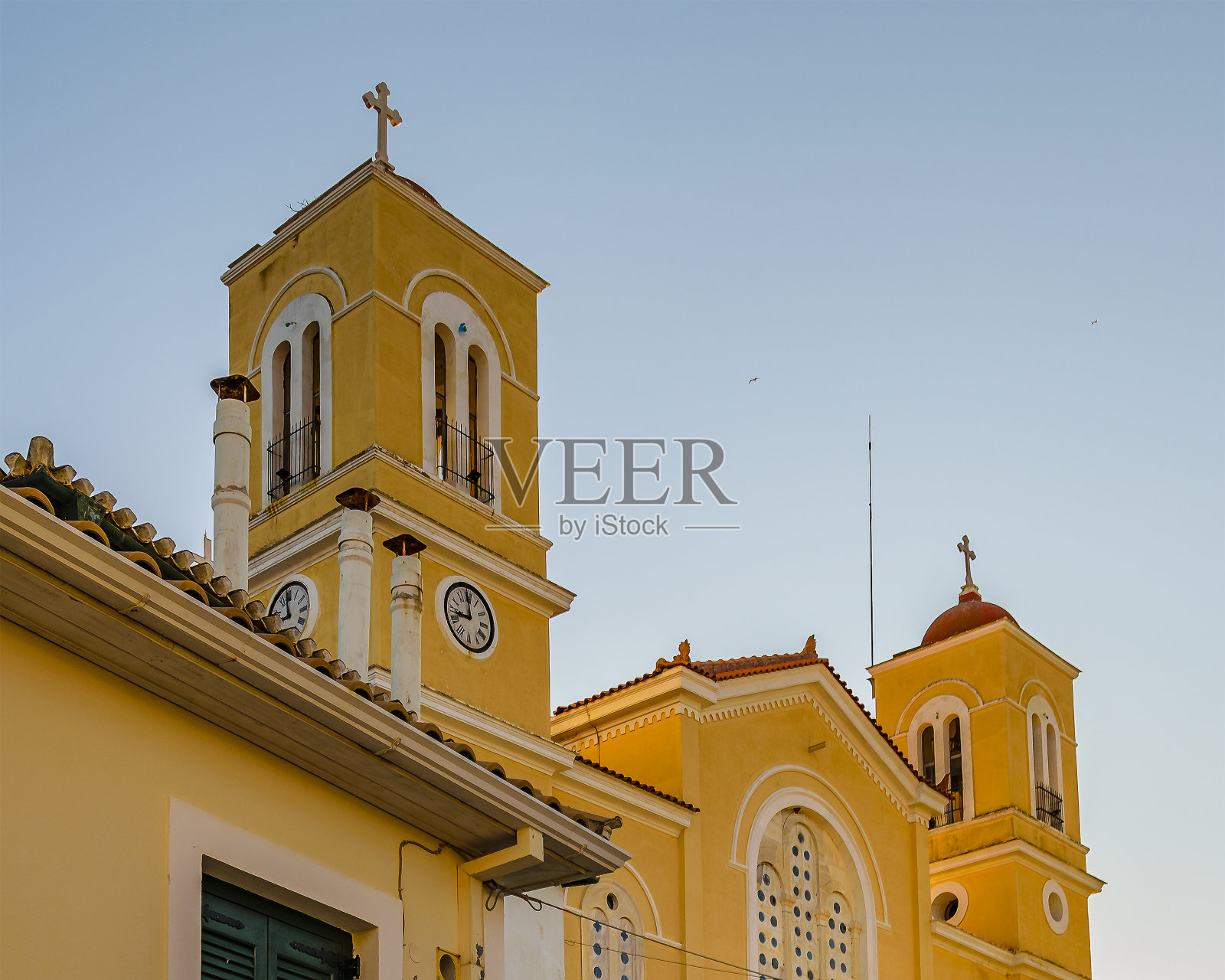 希腊Phocis, Galaxidi教堂外部照片摄影图片