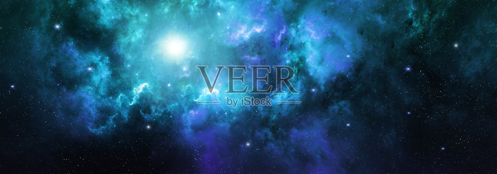 有明亮恒星的深空星云照片摄影图片