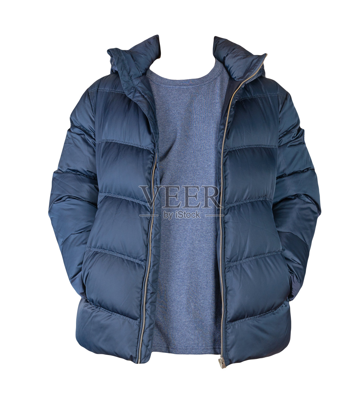 男子短夹克和t恤孤立在白色背景上。时尚的休闲装照片摄影图片