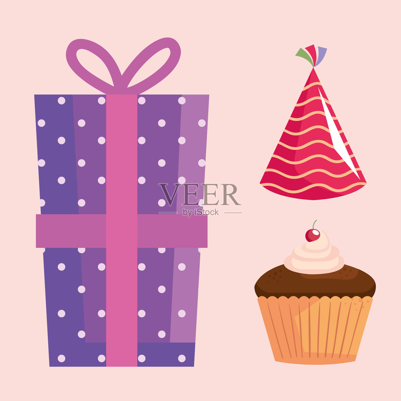 快乐的生日聚会插画图片素材