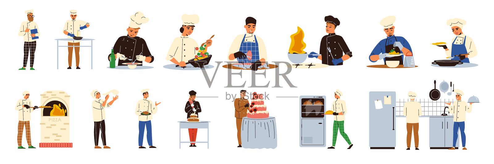 烹饪孤立的图标插画图片素材