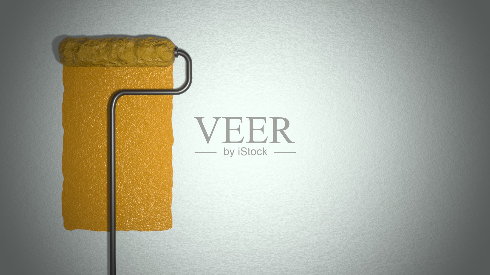 用滚轮把墙壁漆成美国国旗的颜色。照片摄影图片