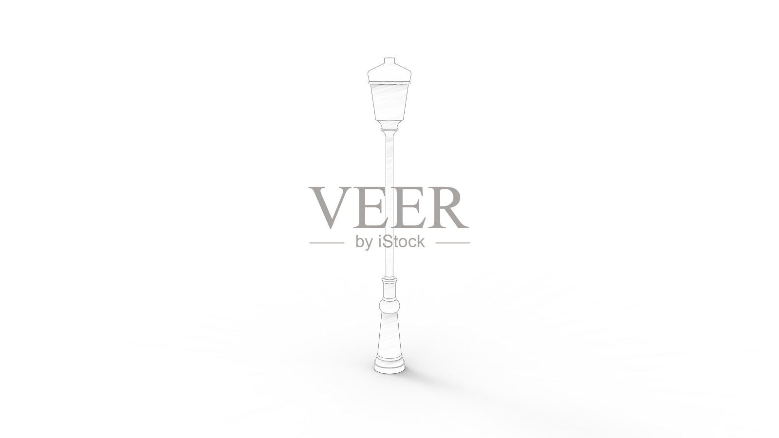 一个街道灯柱孤立在白色背景的3d渲染照片摄影图片