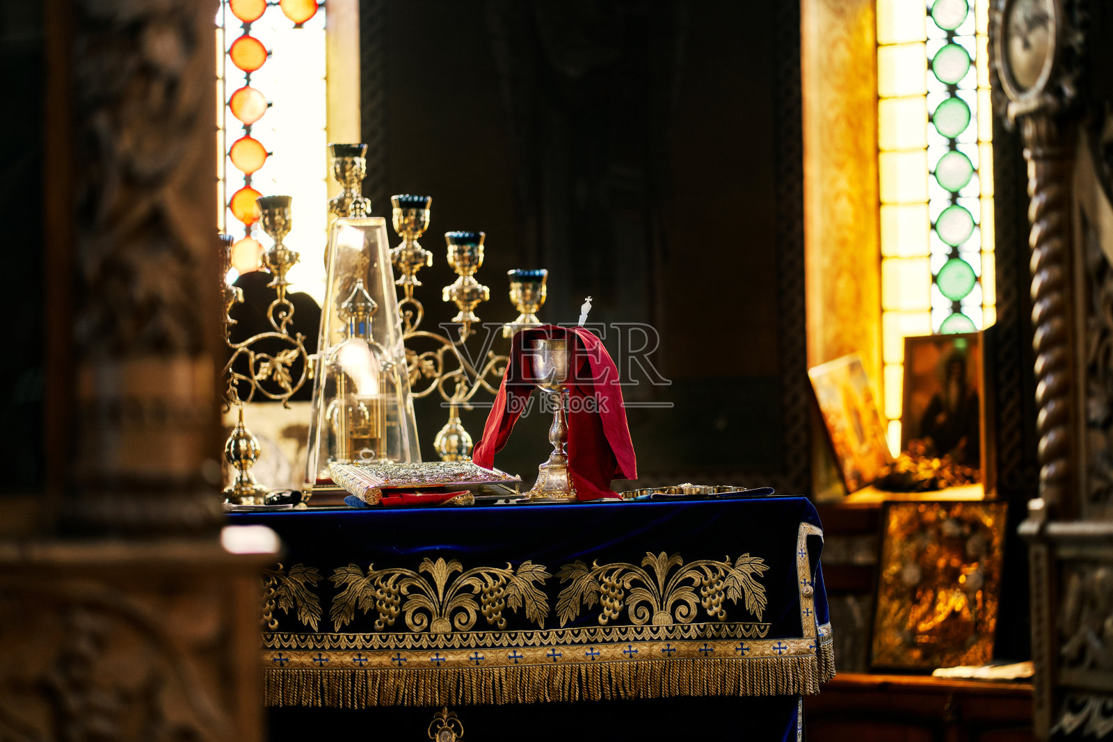 基督教教堂内部照片摄影图片