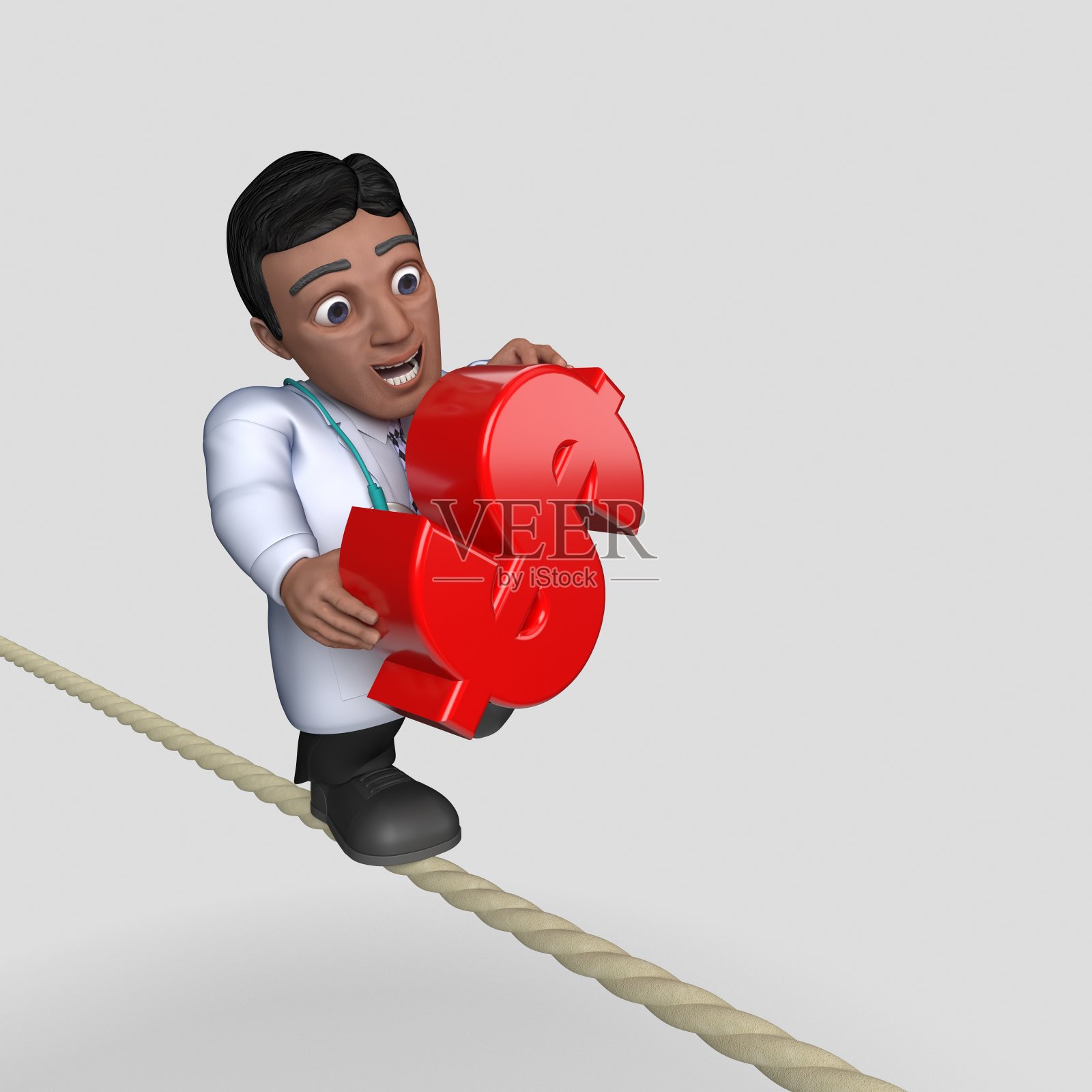 3D卡通医生角色照片摄影图片