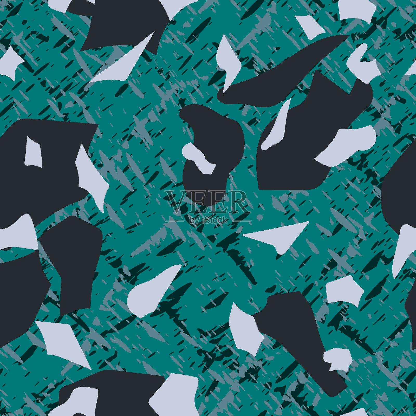 水磨石无缝模式。现代简约地砖用于室内装饰。流行的抽象矢量插图。插画图片素材