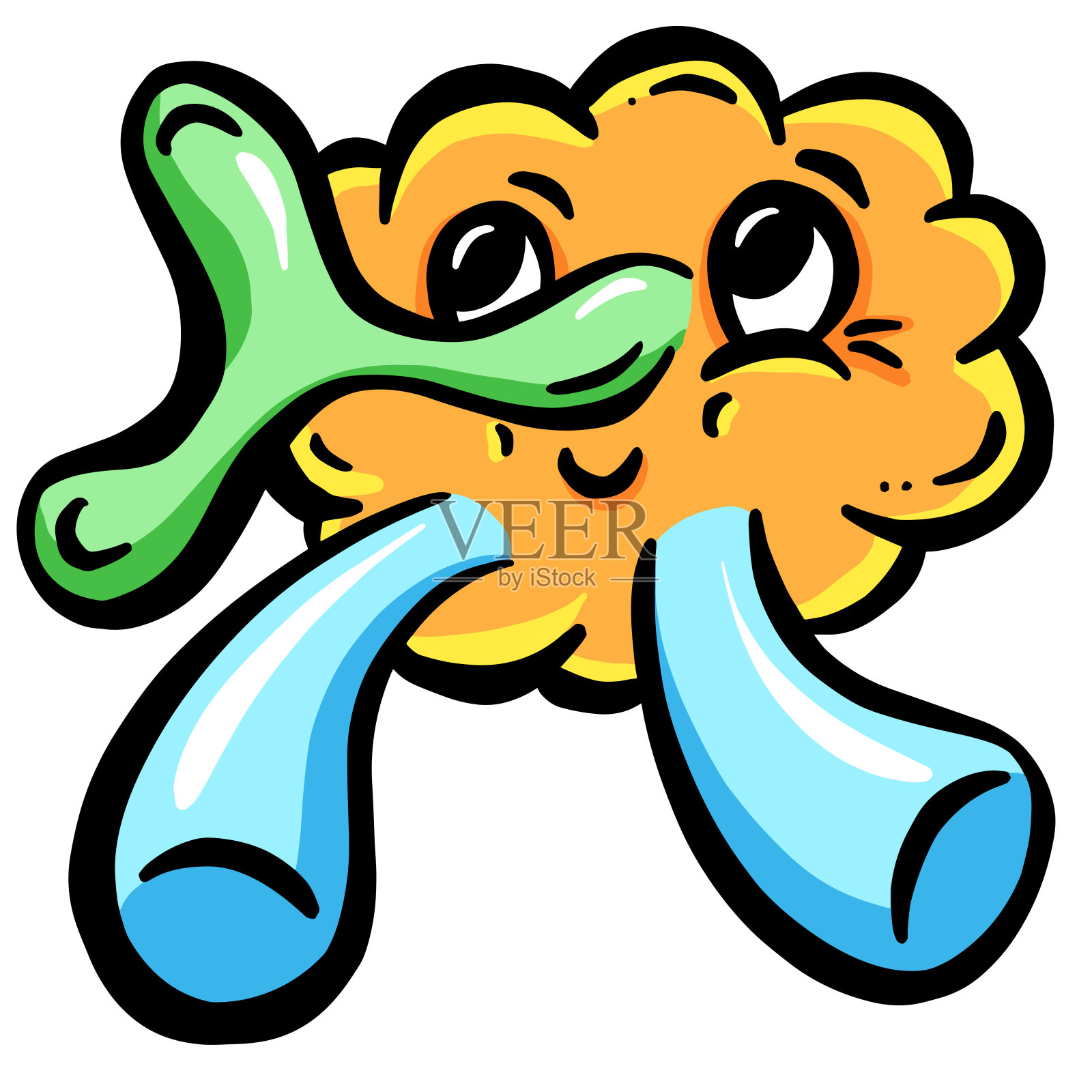 有趣的虚构怪物吉祥物卡通人物设计元素图片