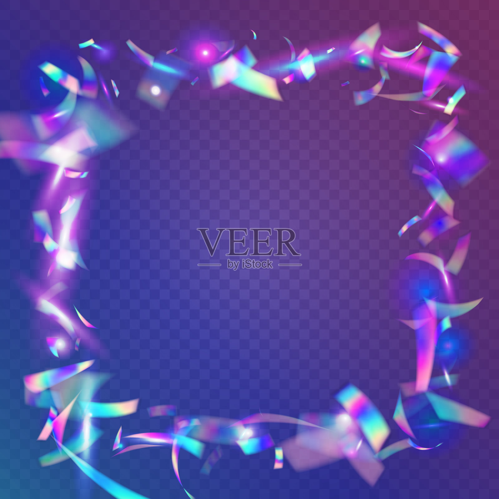 彩虹色的效果。粉红闪光。全息图纹理。激光抽象插图。嘉年华箔。数字艺术。模糊的设计。减少眩光。紫色闪光的效果插画图片素材