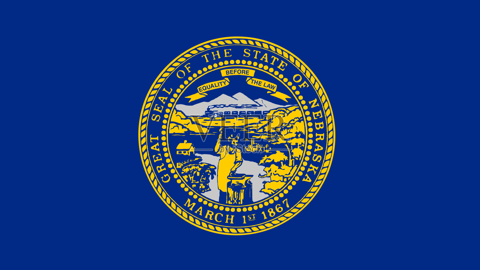 内布拉斯加州旗帜Eps文件-内布拉斯加州矢量文件的旗帜插画图片素材