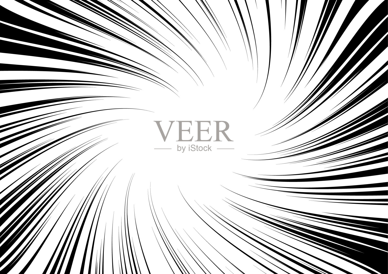 黑白对比排列成圆圈的光线的背景。插画图片素材