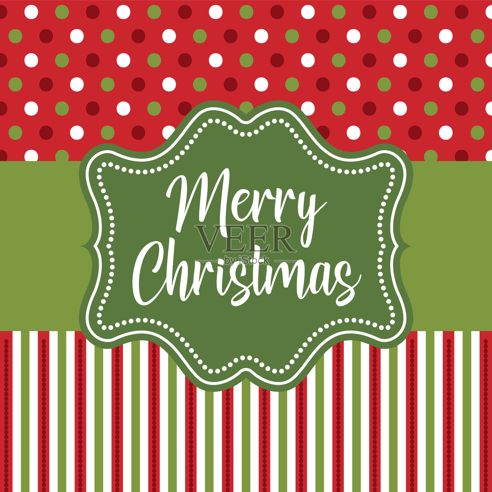 红色和绿色圣诞贺卡设计设计模板素材