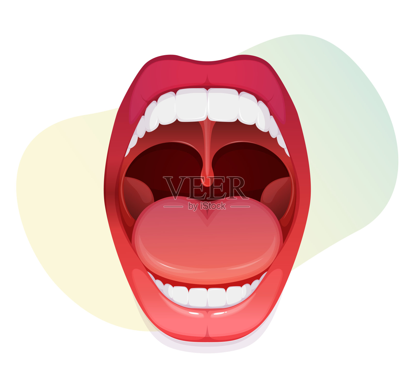 张开健康的嘴-股票插图插画图片素材