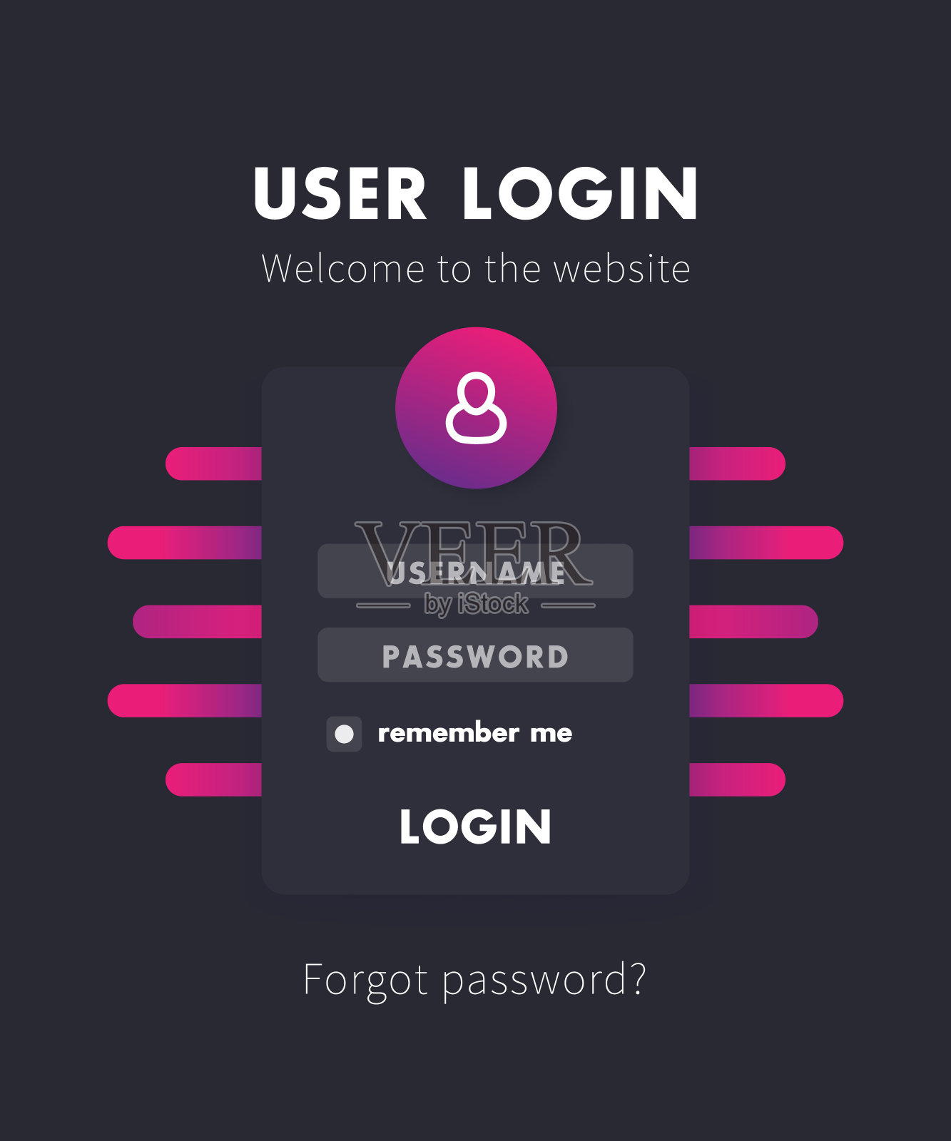 用户登录窗口设计，矢量模板插画图片素材