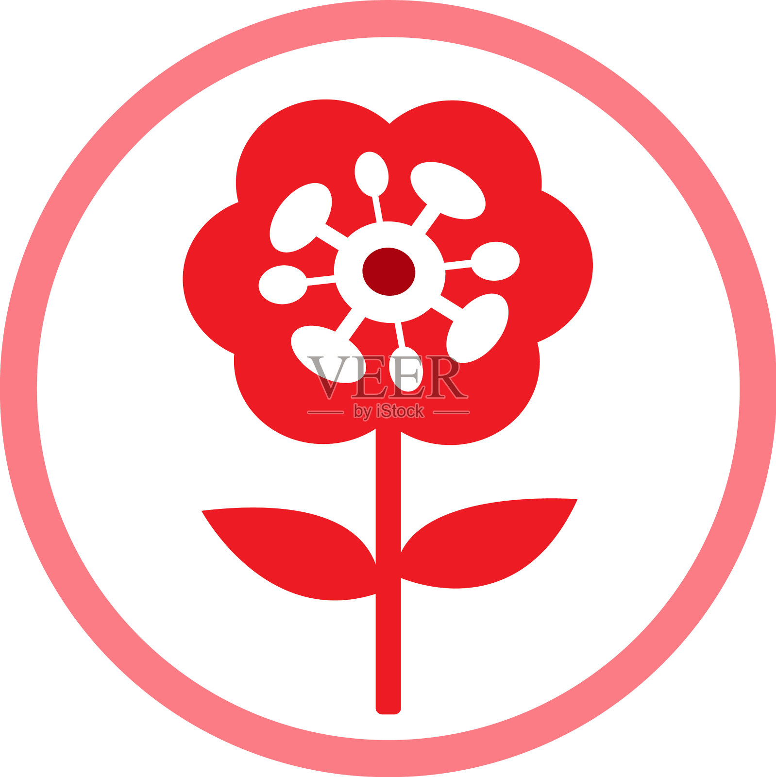 花图标植物标志符号设计插画图片素材