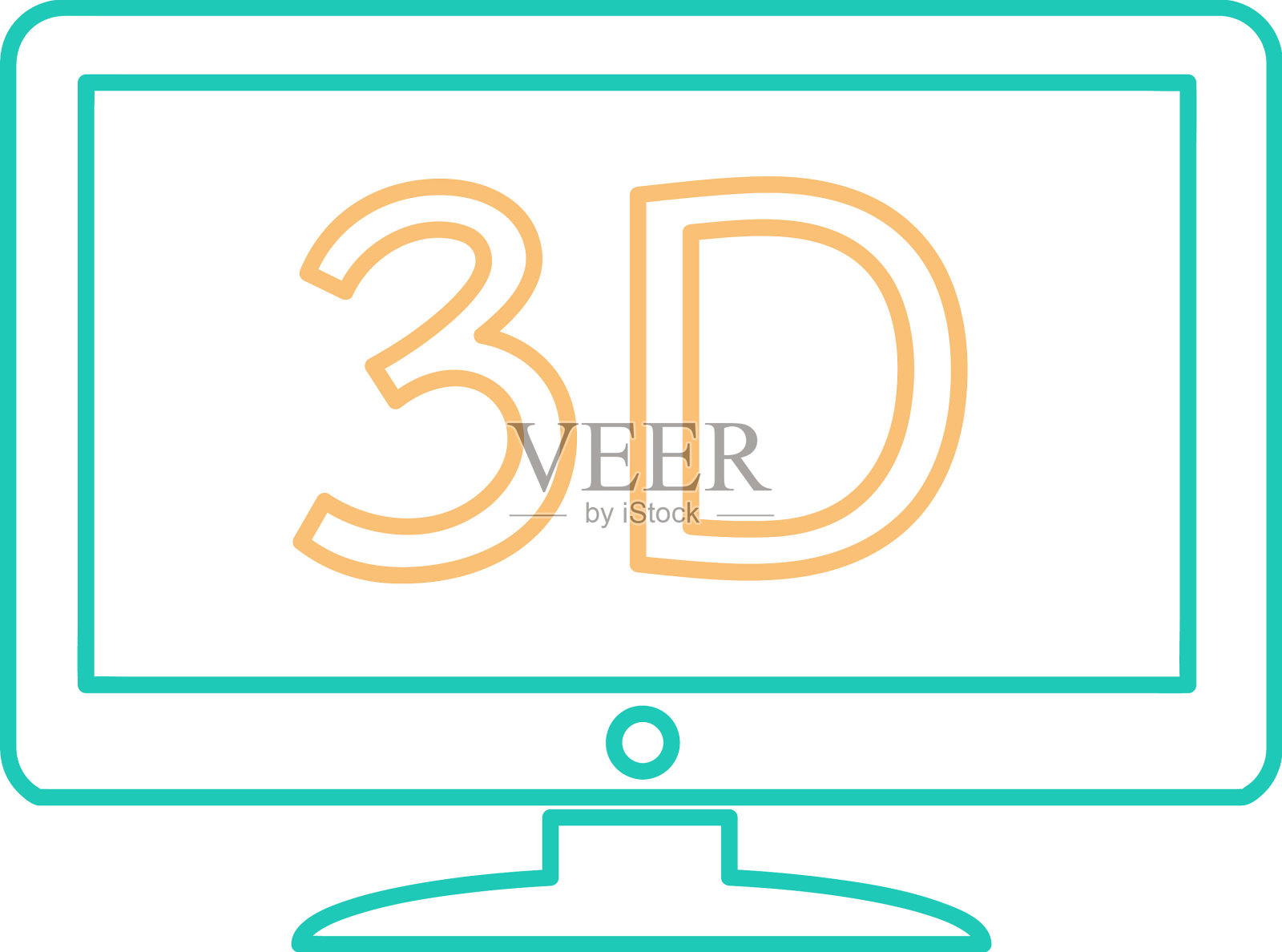 电视图标符号设计插画图片素材