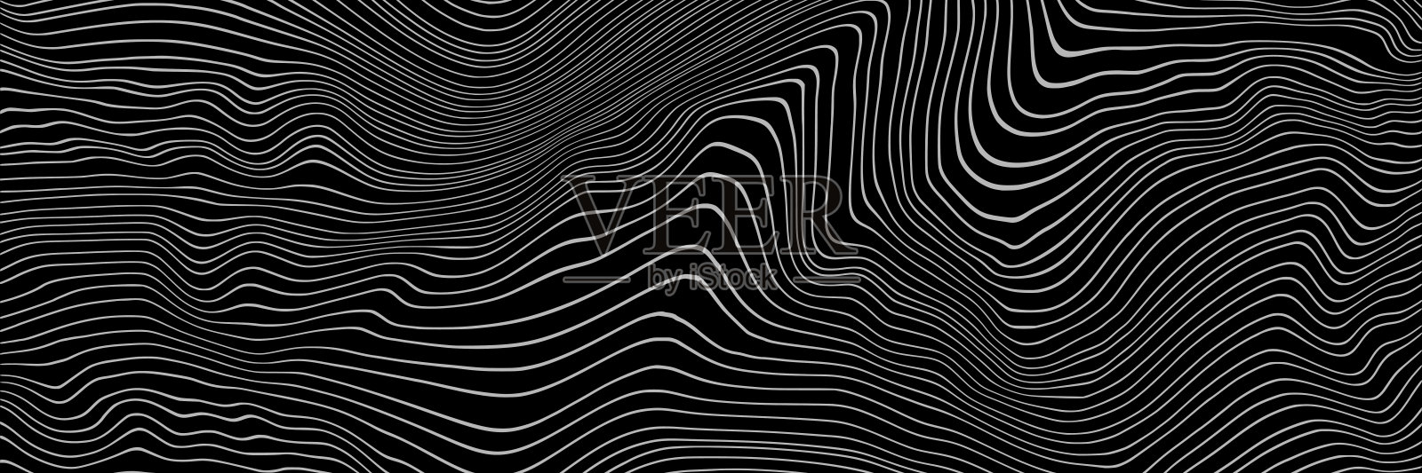 仿木纹，黑色背景上白线条插画图片素材