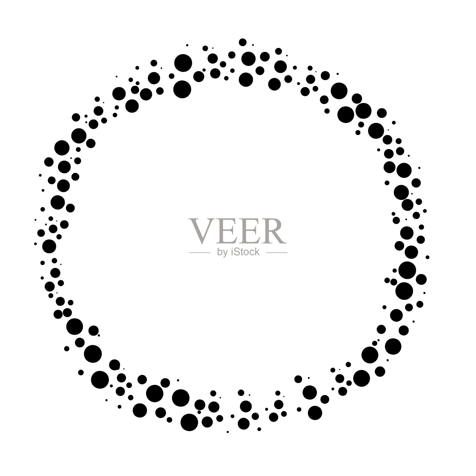 圆形框架的文本单色。带圆圈的文本框的矢量插图。用于设计海报、卡片和横幅的元素插画图片素材