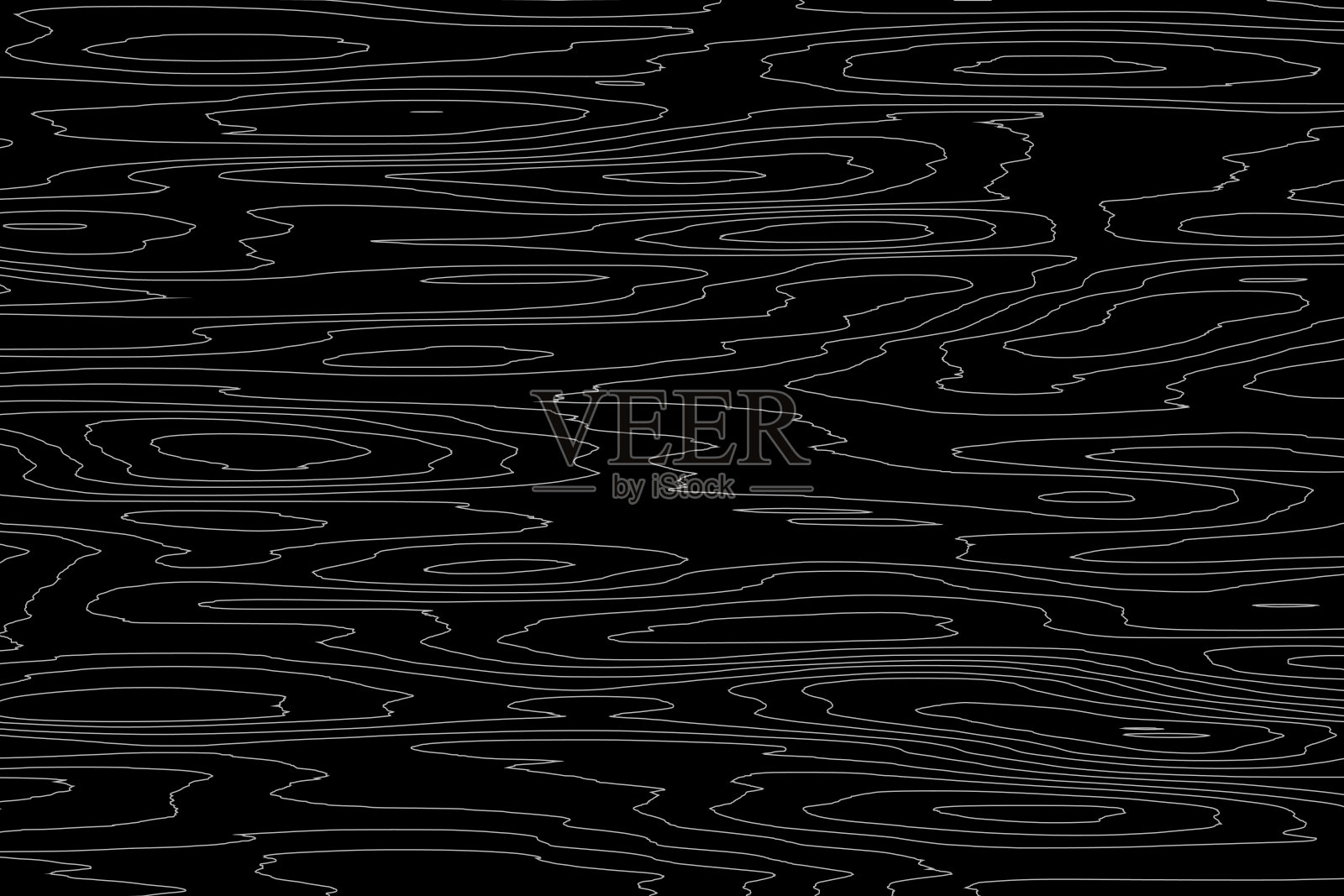 仿木纹，黑色背景上白线条插画图片素材