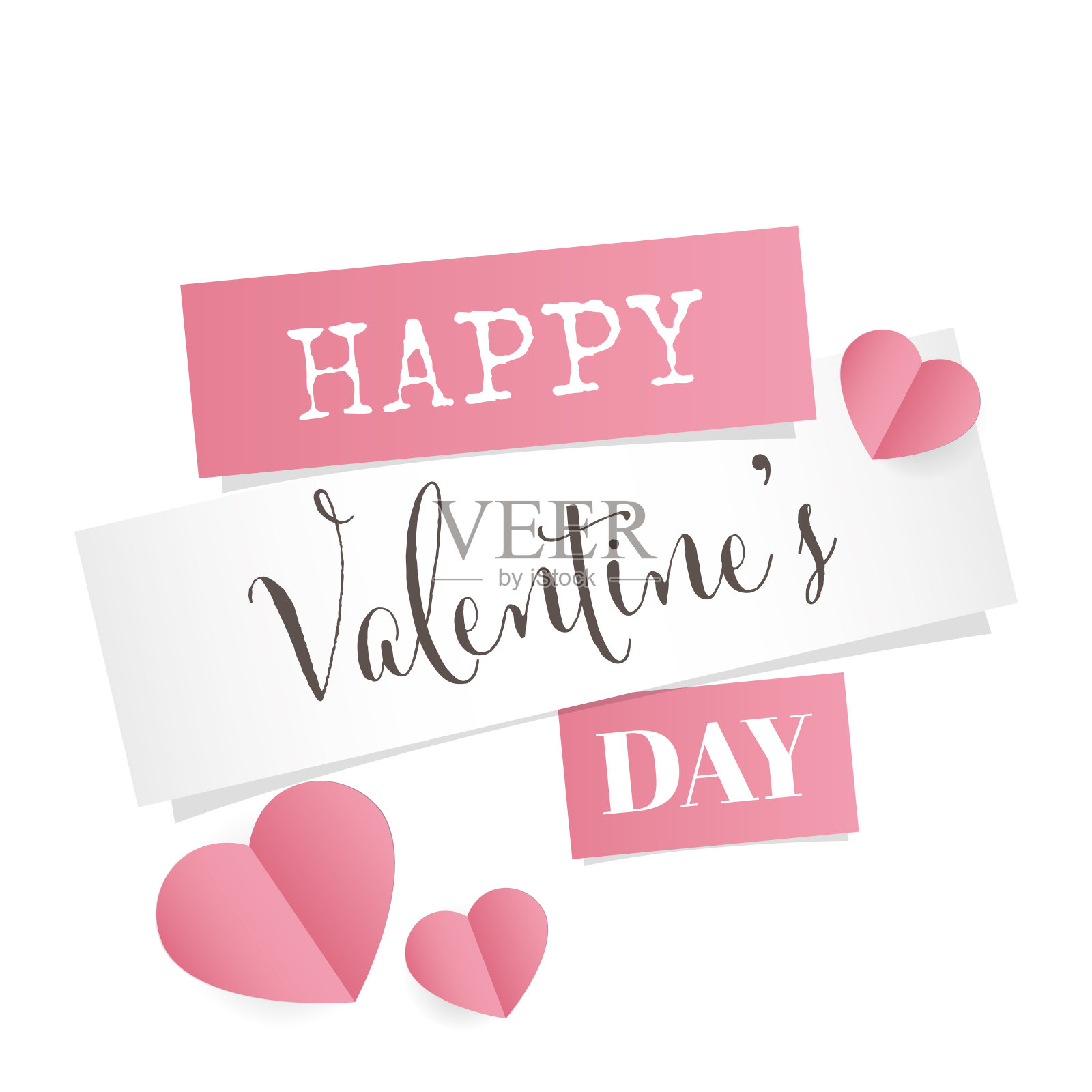 粉色心形背景插画图片素材