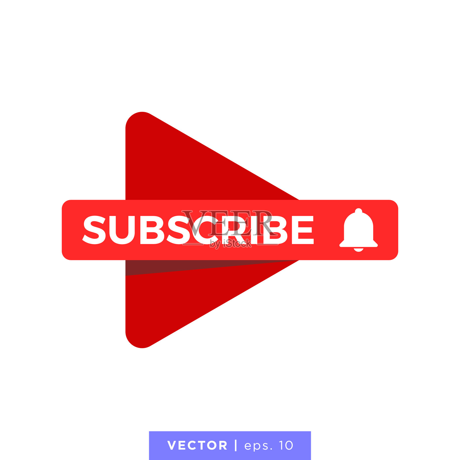 订阅红色按钮矢量库存插图设计模板。插画图片素材