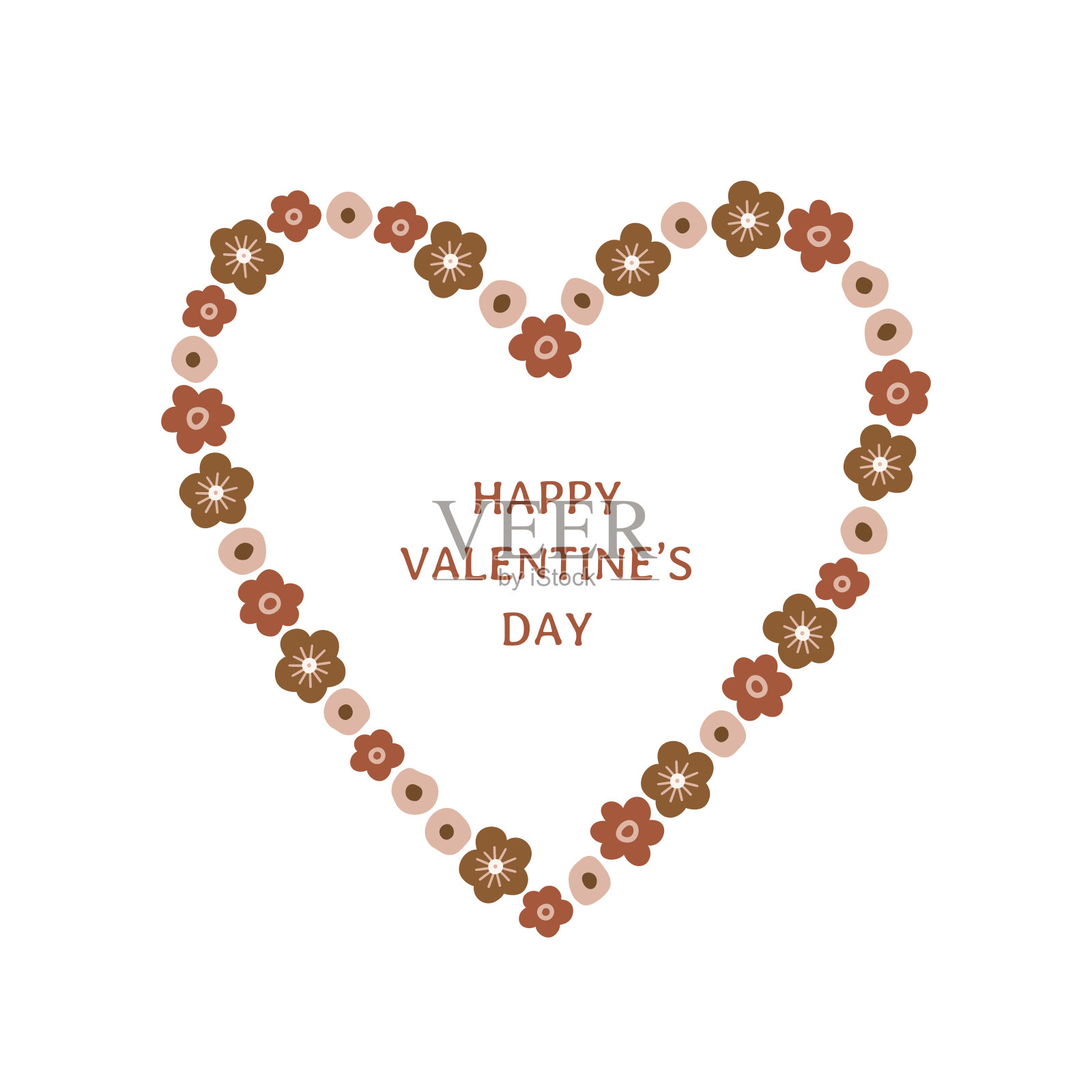 手绘矢量花心与浪漫的信息插画图片素材