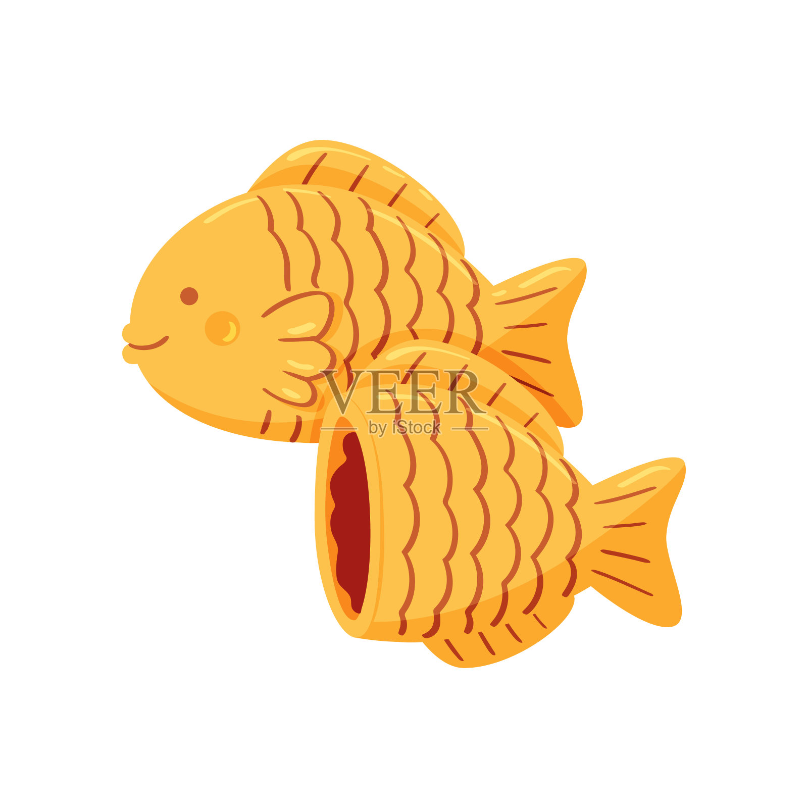 传统的韩国街头小吃。Bungeoppang矢量图插画图片素材