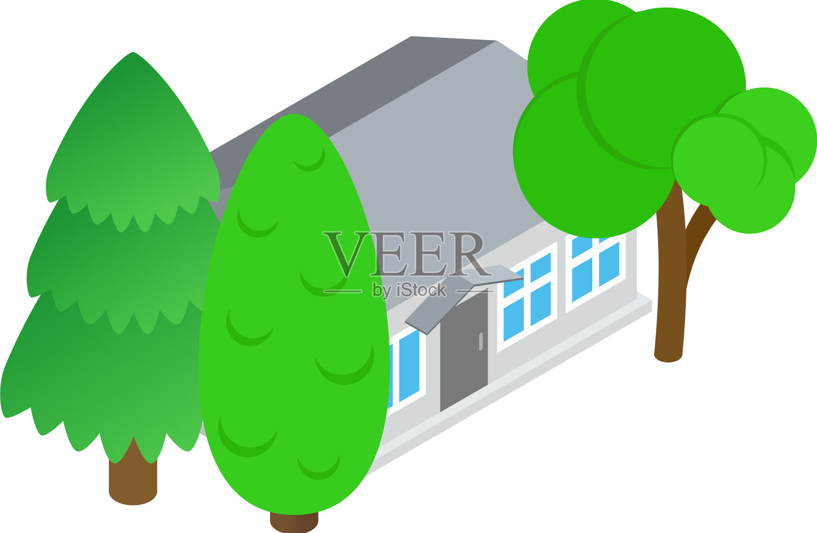 私人住宅图标等距一层插画图片素材