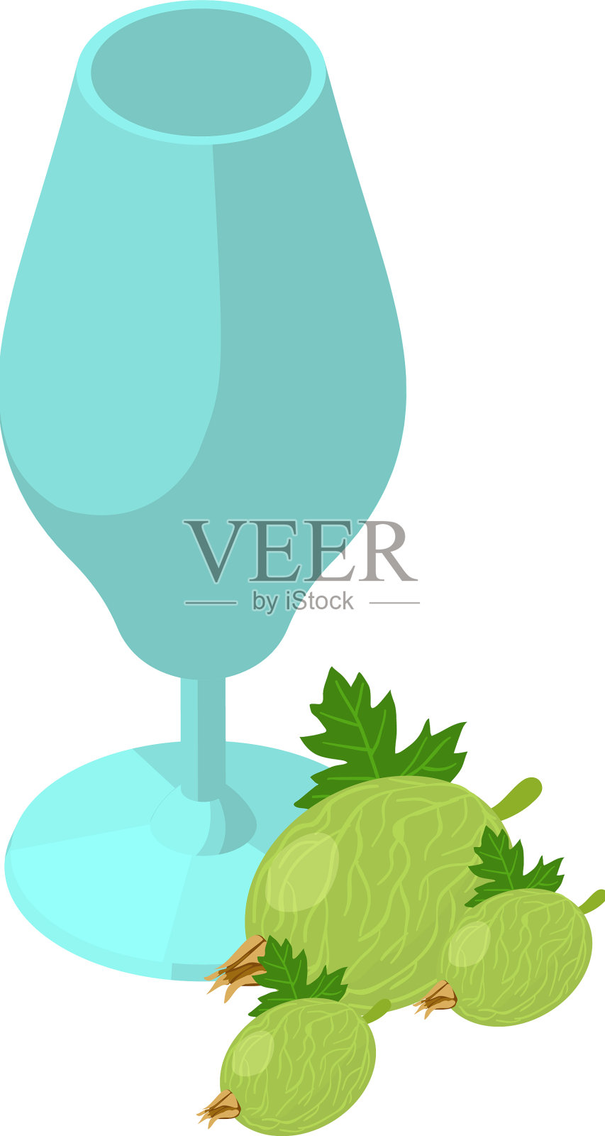 醋栗冰沙图标等长茎插画图片素材