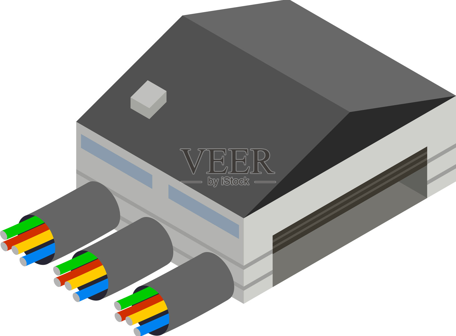 电子技术图标等距大插画图片素材