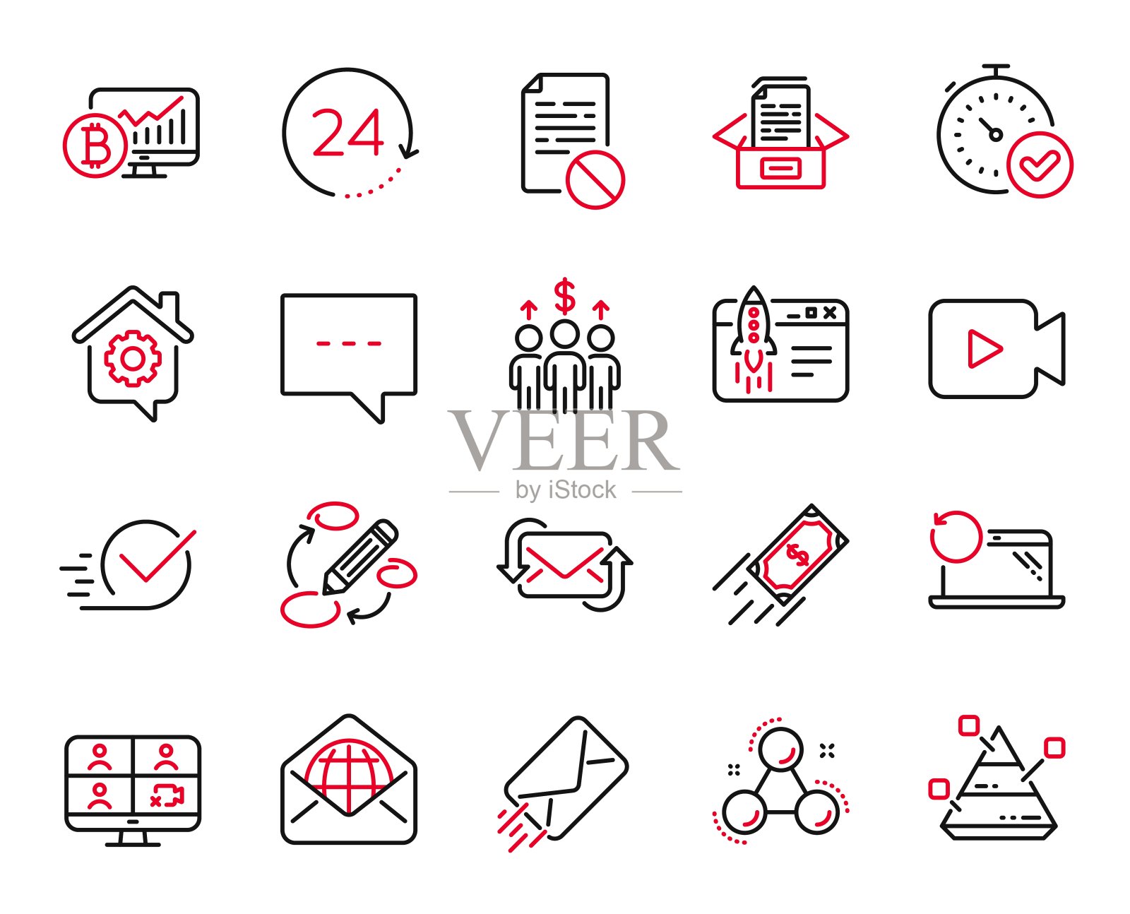 向量集教育图标相关的快速支付，工作家庭和关键字。向量图标素材