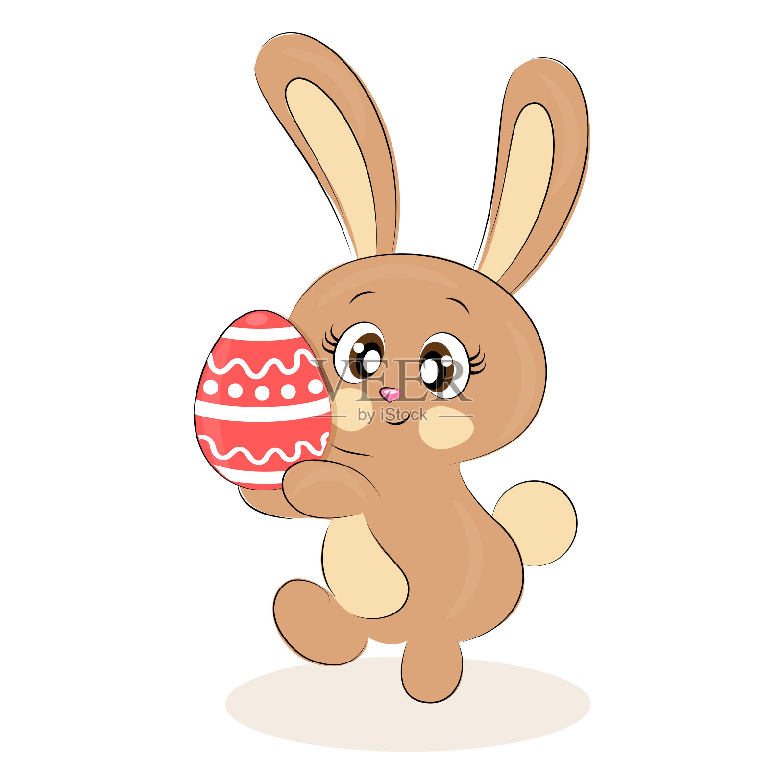 可爱的兔子和鸡蛋复活节快乐设计元素图片