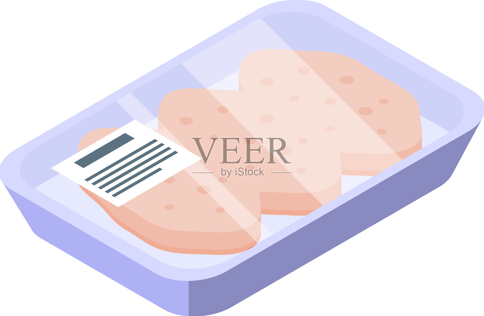 冷冻猪排图标等距猪排插画图片素材