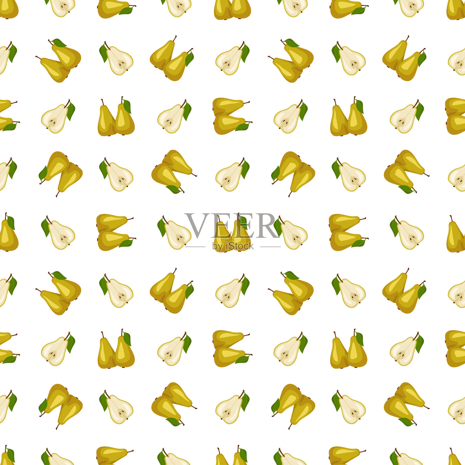 黄梨无缝图案插画图片素材