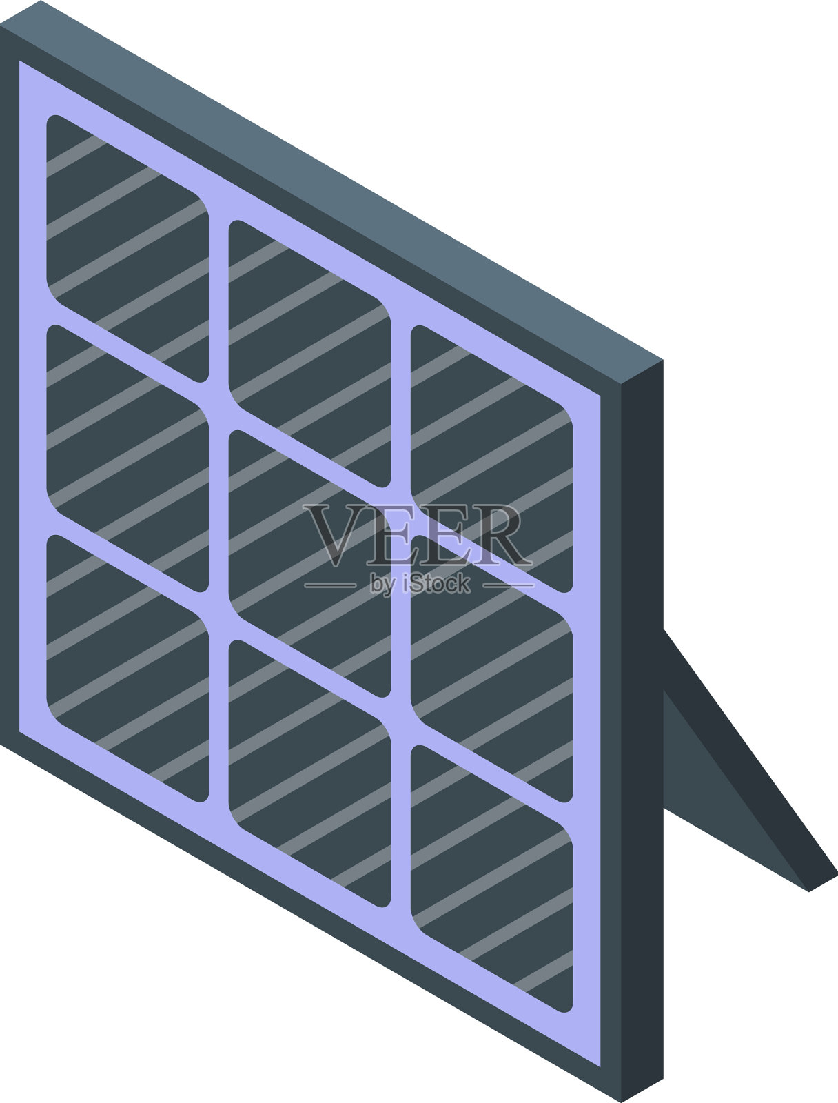 地面太阳能电池板图标等距电动插画图片素材
