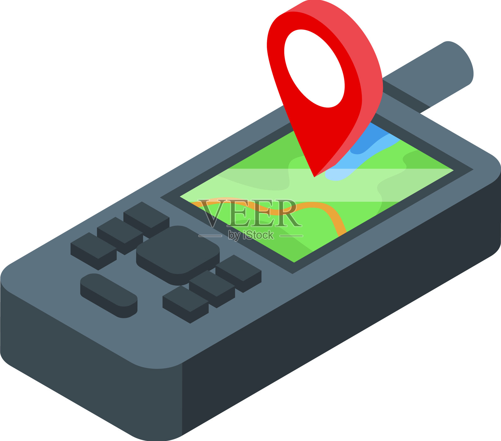 家庭GPS定位图标等距旅行插画图片素材