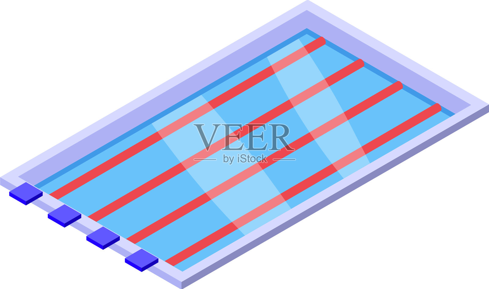 运动泳池图标等距水潜水员插画图片素材