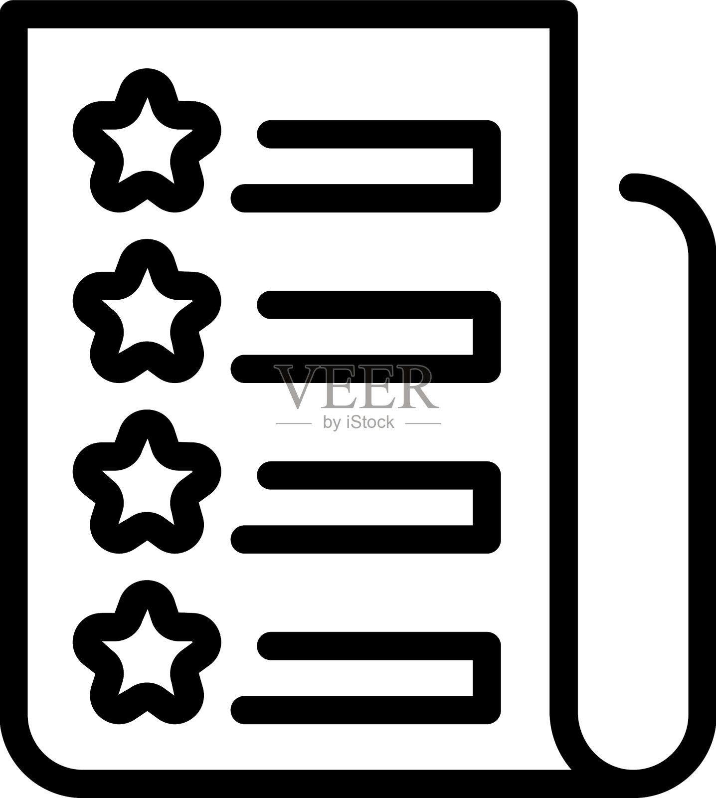 检查愿望清单图标轮廓爱购物插画图片素材