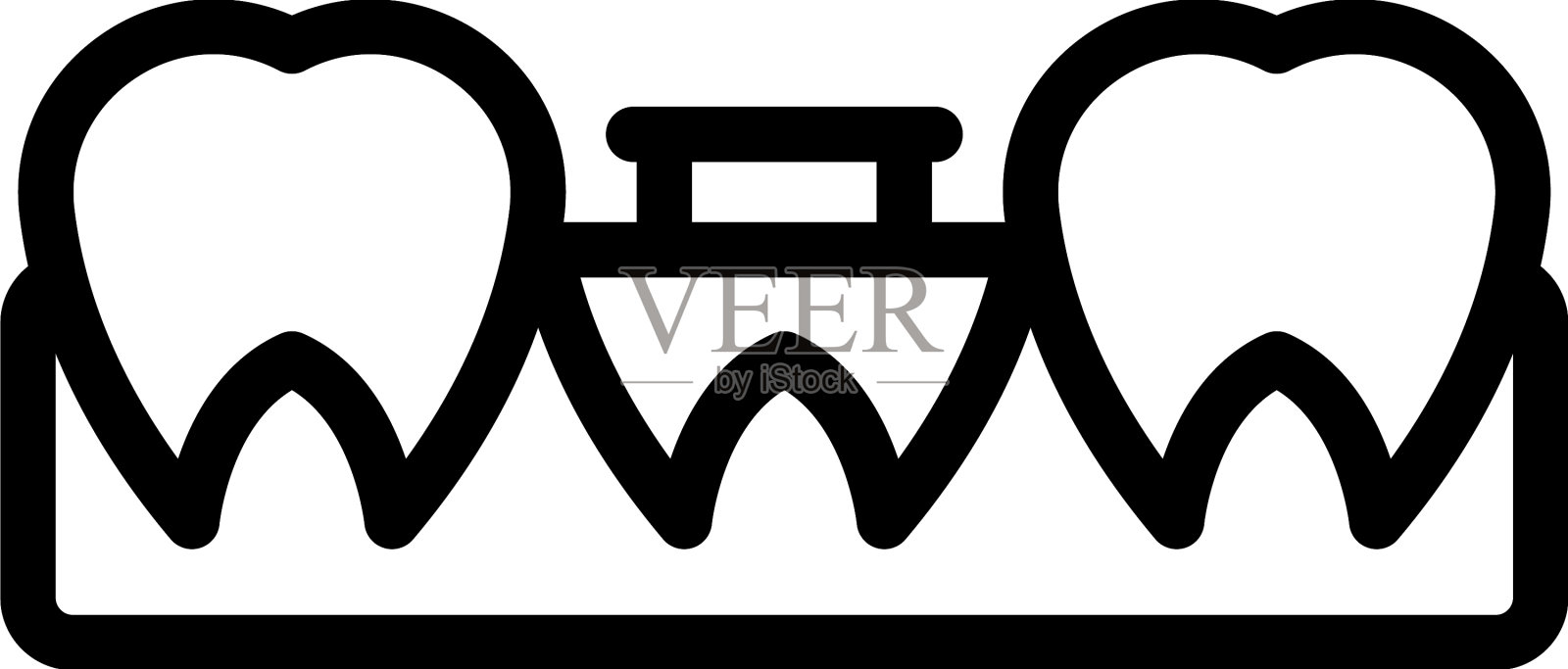 牙医种植图标轮廓牙齿图标素材