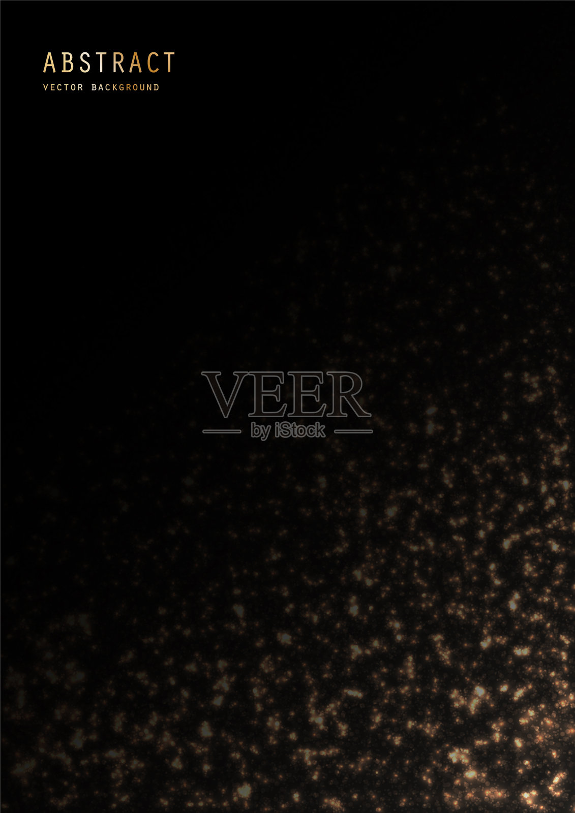 矢量豪华闪亮的黑色背景与金色的闪光和火花。高级华彩装饰庆典设计模板的邀请，小册子，笔记本或卡片插画图片素材